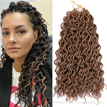 wholesale faux locs crochet hair 18inch goddess braids curly ends goddess braids crochet faux locs synthetic braid